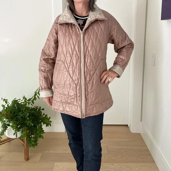 LINDA LUNDSTROM Vintage Reversible Zip Front Quilted Jacket Hip Length Casual - Picture 3 of 16